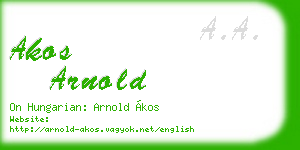 akos arnold business card